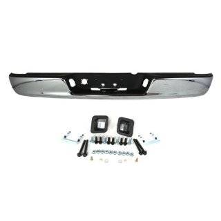 CarPartsDepot, Rear Step Bumper Brackets Replacement Chrome Bar w/Black Pad, 364 17134 20 CH CH1103115 55077107AJ Automotive