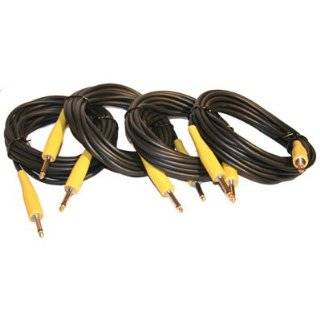 Seismic Audio   Set of 4 20 Feet Instrument/Guitar Cables 1/4" to 1/4" Cord Shrink Musical Instruments