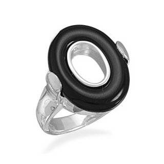 Oval Black Onyx Ring Size  6 Jewelry