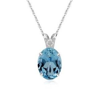1.15 1.35 Cts of 8x6 mm Oval Heirloom Quality Aquamarine Scroll Pendant in Platinum Jewelry