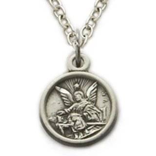 .925 Sterling Silver Guardian Angel Baby Medal Pendant Christian Jewelry Angel Jewelry Gift Boxed w/Chain Necklace 13" Length Gift Boxed Jewelry