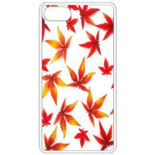 Red Autumn Leaves Image White Apple Iphone 5 Cell Phone Case   Cover Cell Phones & Accessories