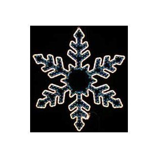 Novelty Lights, Inc. SNOWFLAKE  363 Christmas Rope Light Snowflake, Blue/Frosted White, 36" X 36", Heavy Duty Metal Frame   Document Frames