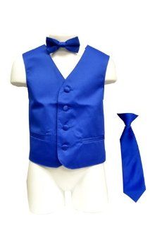 BOY'S Solid ROYAL BLUE Color Dress Vest NeckTie Set size 6 Clothing