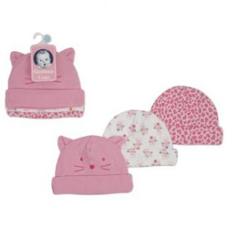 Gerber Three Pack Baby Girl Hats 0 6 Months Clothing