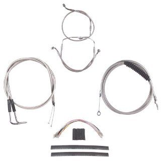 Hill Country Customs Complete Stainless Cable Brake Line Kit for 16" Handlebars 1996 2006 Harley Davidson Touring Models no Cruise HC CKC11416 SS Automotive
