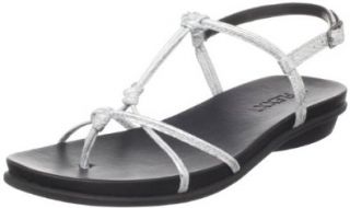 The Flexx Women's Ready or Knot Flat Thong Sandal,Silver,10 M US Shoes