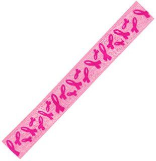 Pink Ribbon Cancer Awareness Elastic Headbands PINK W/BREAST CANCER AWARENESS RIBBON PRINT ONE ELASTIC HEADBAND ONE SIZE FITS MOST  Fashion Headbands  Beauty