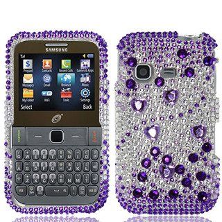 Purple Silver Bling Gem Jeweled Crystal Cover Case for Samsung SGH S390G Cell Phones & Accessories