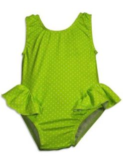 405 South by Anita G   Infant Girls One Piece Polka Dot Swimsuit, Lime 31012 12Months Clothing