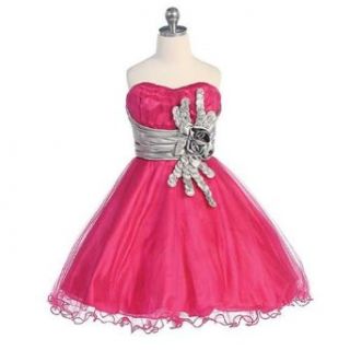 Chic Baby Junior Girls Fuchsia Silver Special Occasion Dress 15/16 Chic Baby Clothing