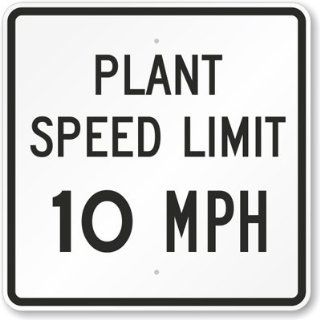 Plant Speed Limit 10 MPH, High Intensity Grade Reflective Sign, 80 mil Aluminum, 24" x 24"  Yard Signs  Patio, Lawn & Garden