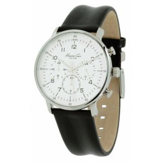 Kenneth Cole Mens Straps Dress Sport Watch in Silver White and Black