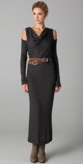 Donna Karan Casual Luxe Long Sleeve Cold Shoulder Dress