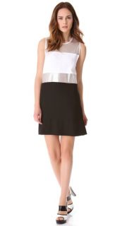 L'AGENCE Sleeveless Dress with Mesh Insets