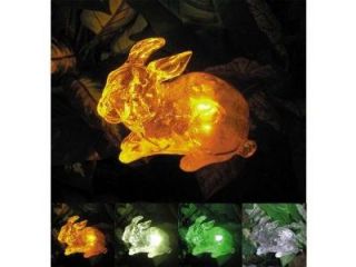 Polyresin Outdoor Garden Landscape Solar Light Color Changing LED Rabbit