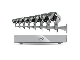 SVAT 16CH H.264 500GB Smart Security DVR with 8 Ultra Hi res Outdoor Surveillance Cameras and Smart Phone Compatibility