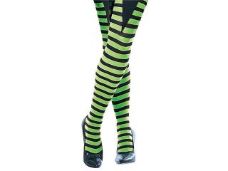 Girls Green and Black Striped Pantyhose   Girls Costume Accessories   Tights
