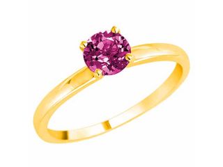 Ryan Jonathan 10K Yellow Gold Round Solitaire Pink Sapphire Ring (0.95 cttw)