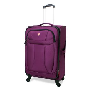 Wenger Travel Gear Expandable Lightweight Luggage 24 inch Spinner (EggplantMaterials Gucci polyesterPockets Two (2) exterior pockets, organizational interior pocketsWeight 7.8 poundsCarrying handle One (1) top handle, one (1) side handle, telescoping 
