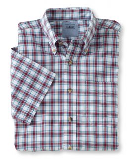 Easy Care Chambray Sport Shirt, Traditional Fit Short Sleeve Plaid