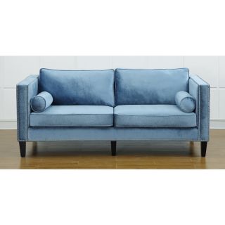 Cooper Blue Velvet Sofa
