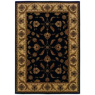 Traditional Black/ Ivory Area Rug (67 X 96)