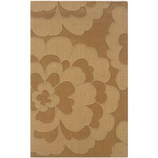 Hand loomed Abstract Floral Beige Rug (8 X 10)