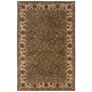 Traditional Green/ Ivory Wool Oriental Rug (5 X 79)
