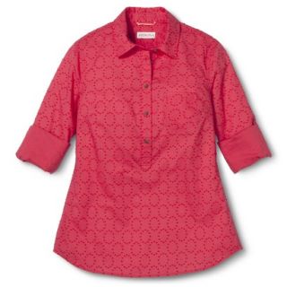 Merona Womens Popover Favorite Shirt   Blazing Coral   XL