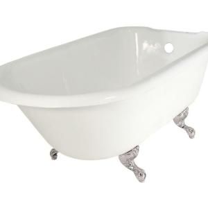 Elizabethan Classics 60 in. Rim Tapped Roll Top Tub with White Feet ECR60BTAPWH