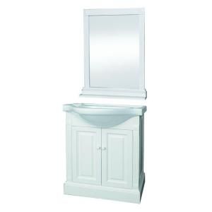 Foremost Salerno 25 in. Vanity in White with Porcelain Vanity Top in White and Mirror HDV22W
