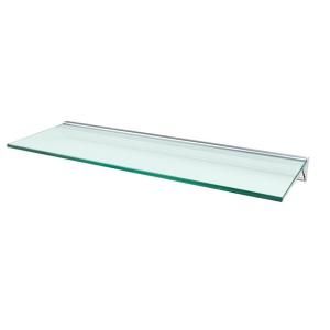 Wallscapes Glacier Opaque Glass Shelf with Silver Bracket Shelf Kit (Price Varies By Size) GL6030OPKIT
