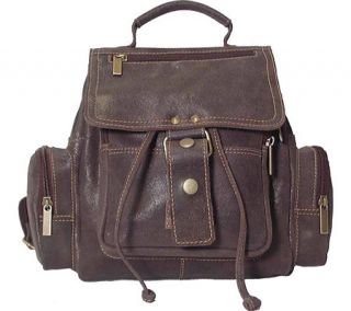 David King Leather 6331 Mid Sized Distressed Top Handle Backpack