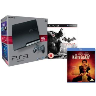 Playstation 3 PS3 Slim 320GB Console Bundle (Includes Batman Arkham City And Karate Kid 2010 Blu ray)      Games Consoles