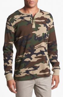 Obey Buck Camo Print Thermal Henley