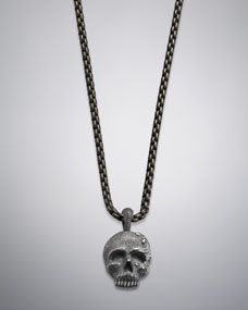 David Yurman Titanium Chain Skull Necklace