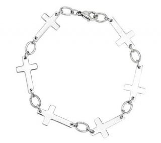 Steel By Design Polished Multi cross Bracelet