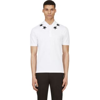 Givenchy White Relaxed Fit Number & Stars Polo