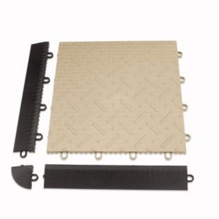 Craftsman  Beige Polypropylene 1 ft. x 1 ft Tile (40   Case)
