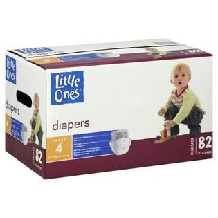 Little Ones  Diapers, Large, Size 4 (22 37 lb), Club Pack, 82 diapers