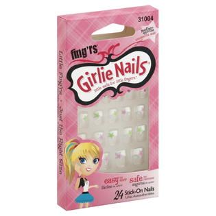 Fingrs  Girlie Nails Nails, Stick On, 24 nails
