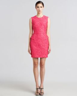 Jason Wu Lace Peplum Sheath Dress, Pink
