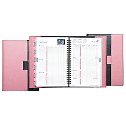 Day Timer 30percent Recycled Pink Ribbon Reversible Weekly Planner 5 12 x 8 12  January December 2013