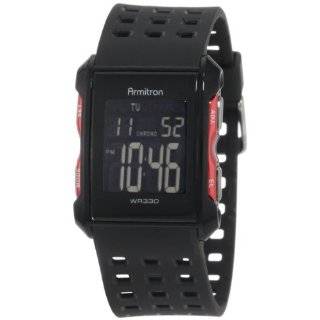 Armitron Mens 408177RED Chronograph Black and Red Digital Sport Watch