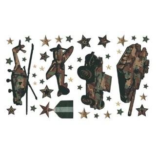 CAMO camouflage WALL PAPER APPLIQUES bedroom decor army