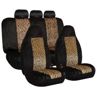 Cheetah Low Back Front Bucket Seat Covers with Separate Headrest Cover 