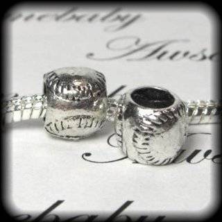   Spacer Charm  Baseball  Fits Pandora Chamilia Troll Style Bracelet