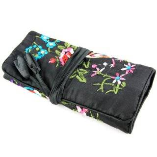  Silky Jewelry Roll / Cosmetic Roll Travel Pouch with 