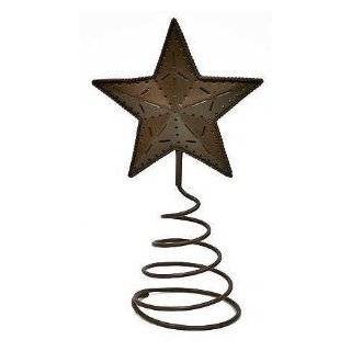   Rustic Metal Star on a Coil Spring Base   Tree Topper or Shelf Sitter